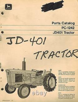 John Deere Vintage 401 Wheel Tractor Parts Manual