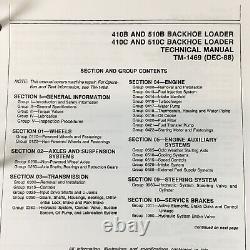 SERVICE MANUAL FOR JOHN DEERE 510B BACKHOE LOADER REPAIR SHOP w TESTING PARTS