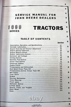 Service Manual Set For John Deere 1010 Gas Tractor Parts Operator Owners Repair