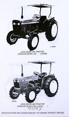 Service Manual Set For John Deere 850 950 1050 Tractor Parts Operators Catalog