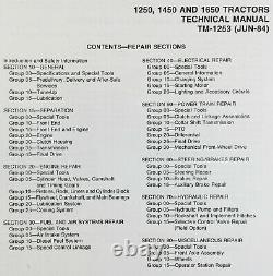 Service Parts Manual Set For John Deere 1250 1450 1650 Tractor Owners