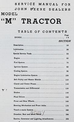 Service Parts Manual Set For John Deere M MI Mt Tractor Catalog Shop Repair Book