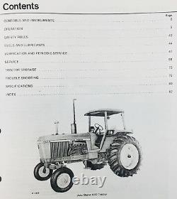 Service Parts Operators Manual For John Deere 4030 Tractor Technical Shop Repair