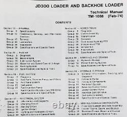 Service Parts Operators Manual John Deere 300 Jd300 Tractor Loader Backhoe