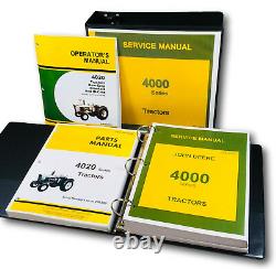 Service Parts Operators Manual Set For John Deere 4020 Tractor Shop Repair Books
