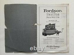 Vintage 1924 FORDSON Tractor PARTS PRICE LIST Catalog Book Ford Motor Co