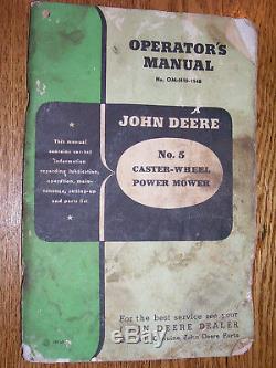 Vintage John Deere Operators & Parts Manual- # 5 Power Mower
